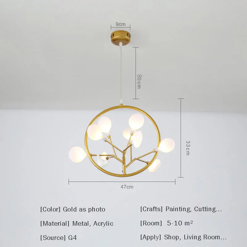 9 lighs acrylic Современные Стекло дизайн светодиодные люстры, потолочные Гостиная лампа столовая светильники Декор дома освещения из золотистого металла G4 - Цвет абажура: 9 lighs acrylic