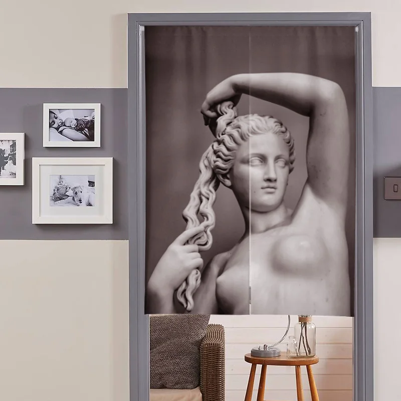 

Cotton Linen Cloth Curtain Hotel Bedroom Door Curtain Free Of Punching Blackout Curtain Half Panel Curtain Home Decoration