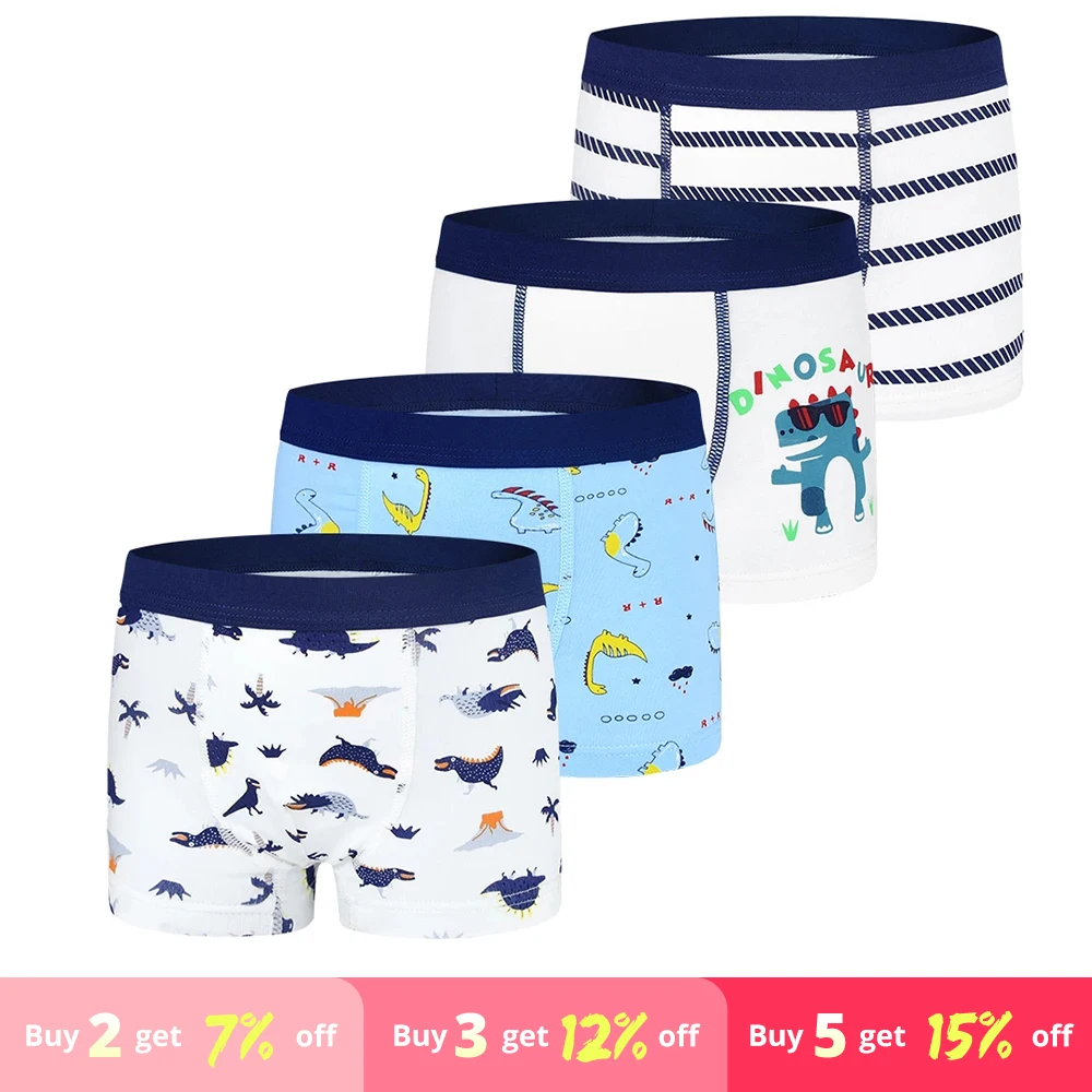 Нижнее белье для мальчиков SLAIXIU 4 шт./лот хлопковые шорты боксеры мягкие детские