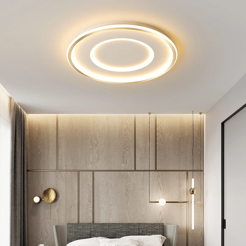 

Modern LED living room ceiling chandelier for bedroom Study Room White/Gold Chandelier Fixtures Ultra-thin kitchen lighting