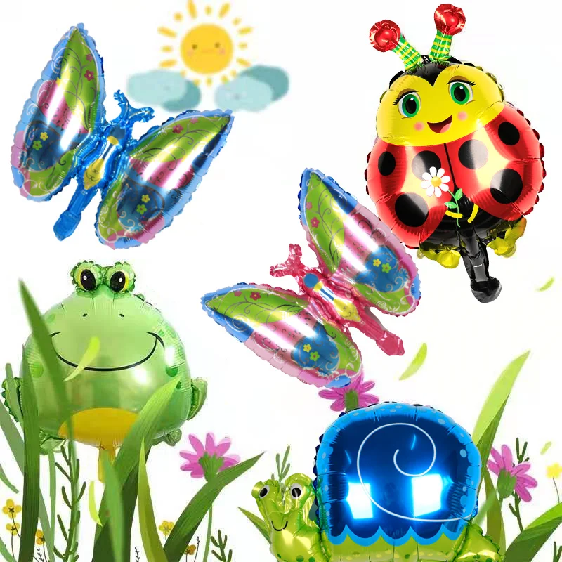 

10 шт./лот мини насекомые фольгированные воздушные шары бабочка пчела лягушка Улитка воздушные шары Детские украшения на день рождения возд...