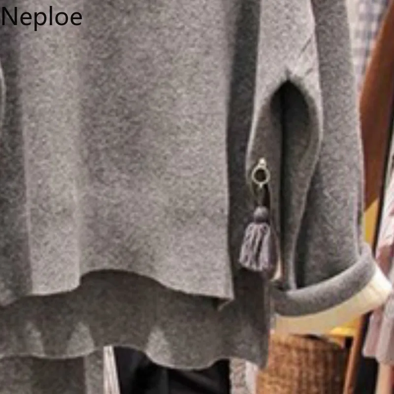 Neploe корейских милых романтичных Для женщин комплекты с круглым вырезом вязаный