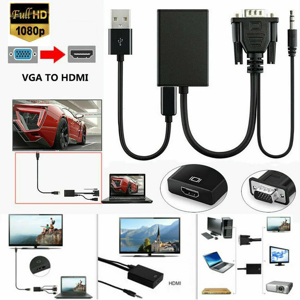 VGA to HDMI mother computer to TV HD cable VGA to HDMI audio conversion cable