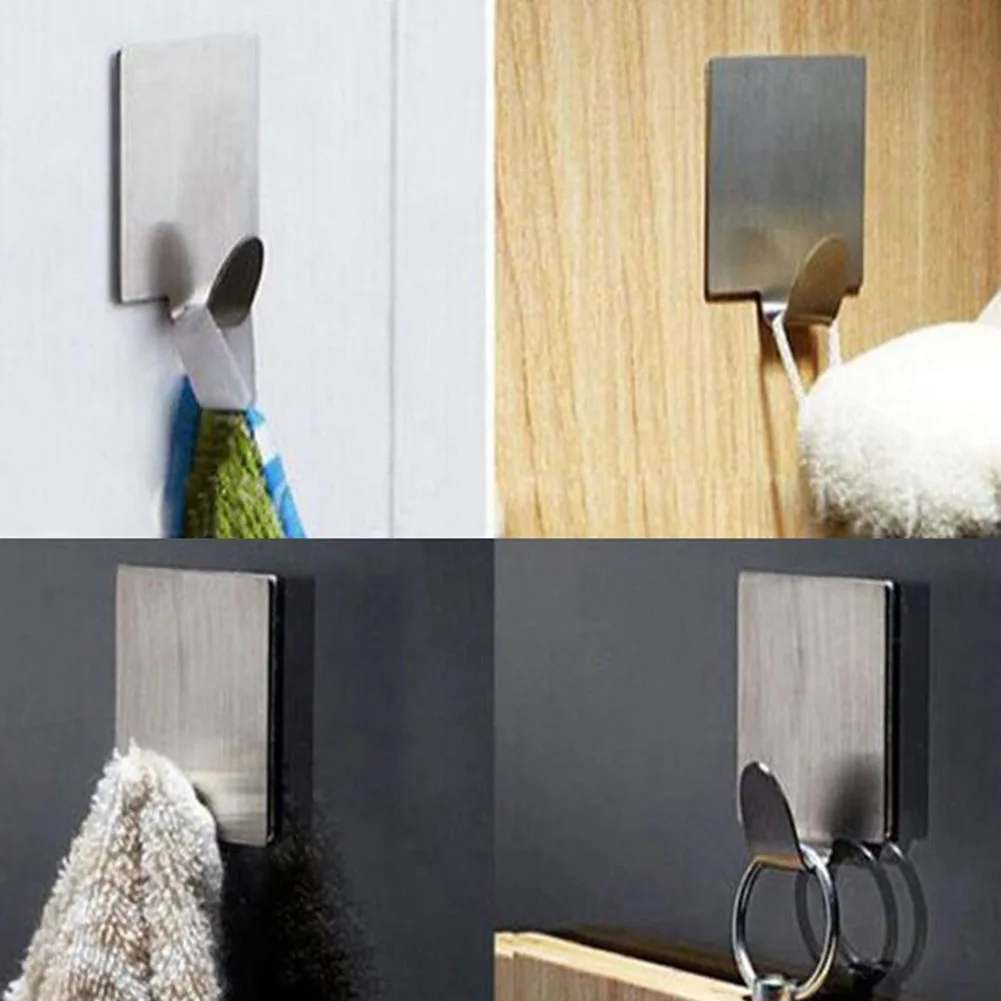 6 шт нержавеющая сталь крючок липкий клей крюк в стену прямой бесшовные полотенца