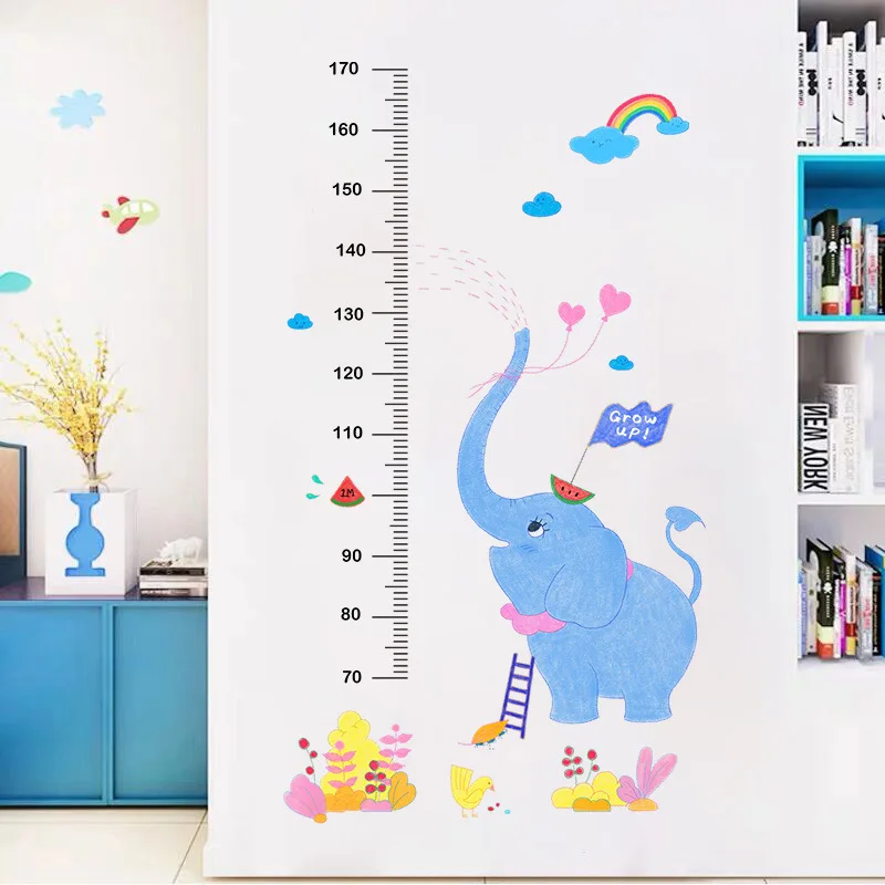 

Cartoon Animals Height Measure Wall Stickers Home Decor Nursery Decoration Kids Rooms Decals Living Room Background Sticker