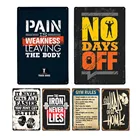 Знак для тренажерного зала, металлическое оборудование для занятий фитнесом, плакат, Оловянная картина, Настенный декор для мужской пещеры, фотопластина 20x30 см