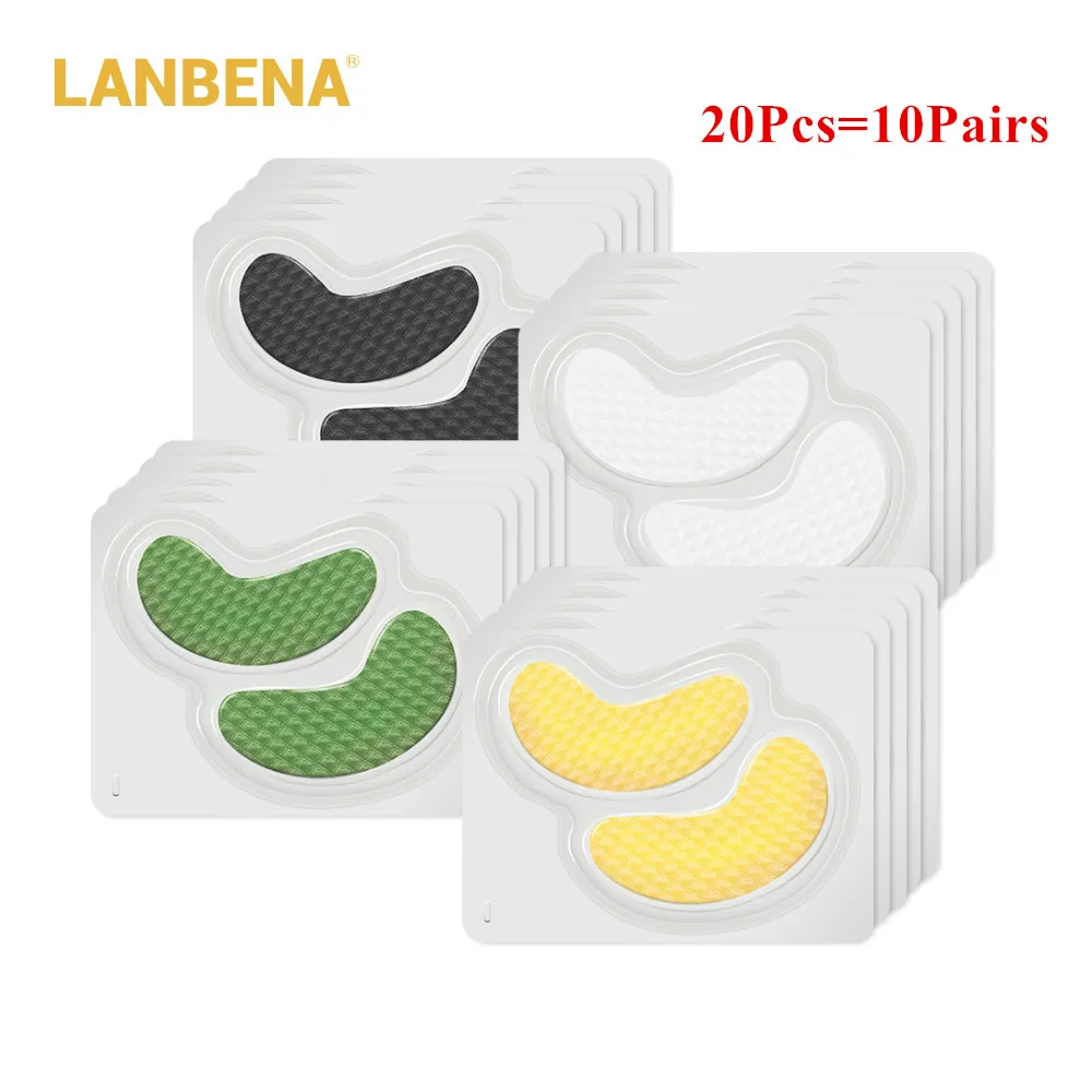 

20PCS=10Pairs LANBENA 24K Gold Eye Mask Eye Patches Collagen Dark Circle Sleep Mask Eye Bag Anti-Aging Wrinkle Firming Skin Care