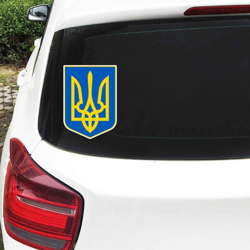 

S4-0113# Printed Self-adhesive Decal Coat of Arms ofUkraine Car Sticker Waterproof Auto Decors on Bumper Rear Window