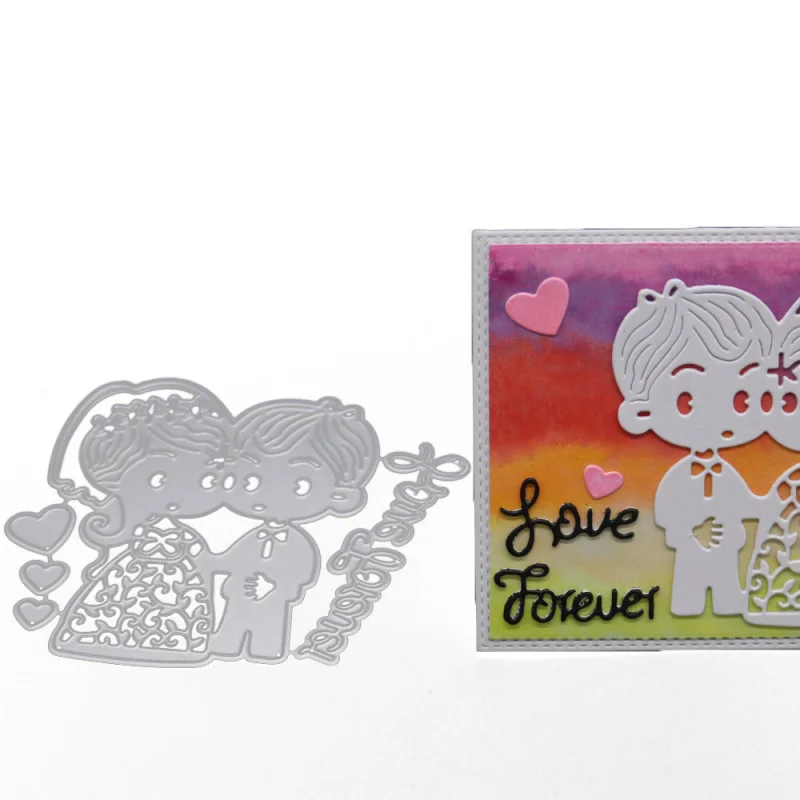 2020 Жених и невеста металлические Вырубные Штампы Сердце письмо украшение