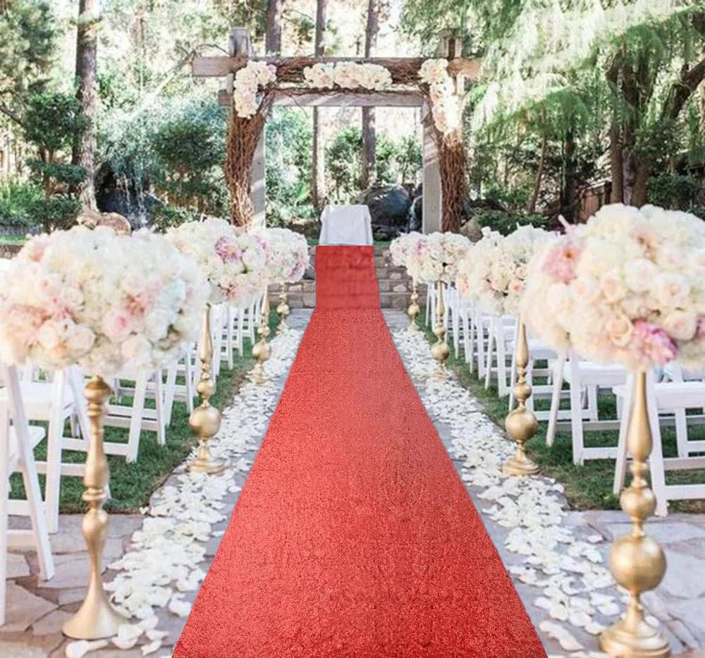 

4FTX 10FT Wedding Aisle Runner Hot Pink Glitter Carpert Runners Sequin Aisle Carpets Wedding Ceremony Decor Outdoor Rug