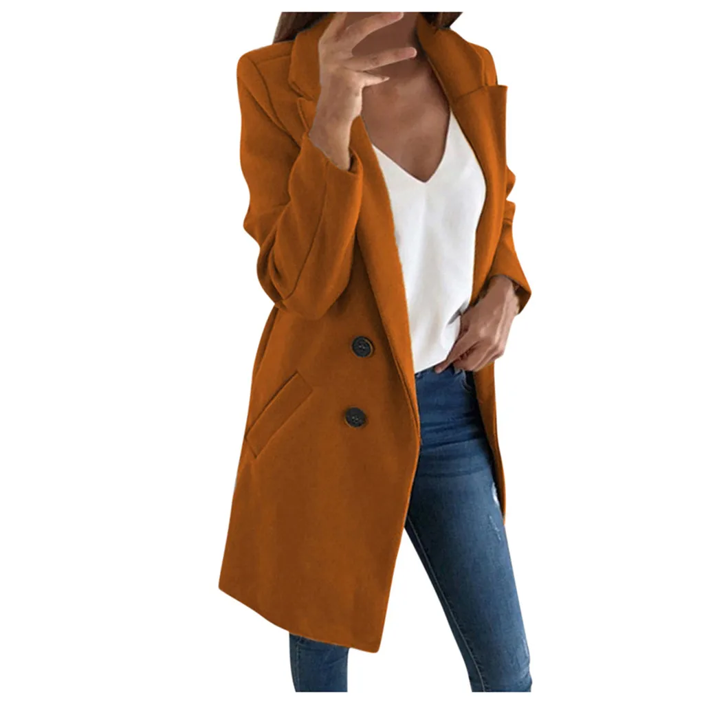 Chaqueta mujer, женское элегантное пальто из искусственной шерсти, тонкое женское длинное пальто, верхняя одежда, куртка abrigos mujer invierno