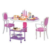 16 dining table chair for dollhouse action figures accessory playset