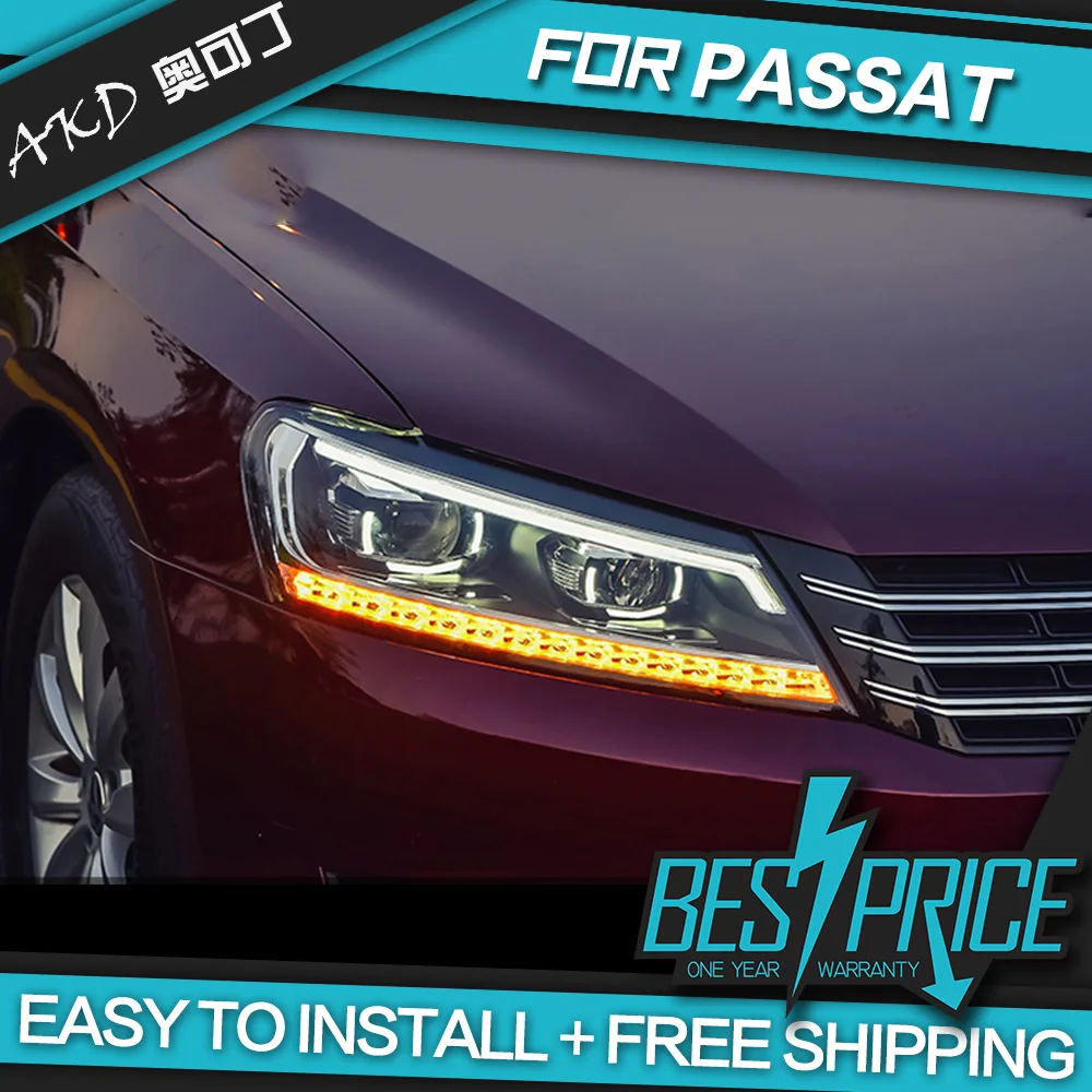 Акд автомобилей стайлинг фар для VW Passat B7 сша версон фары светодиодный ходовые
