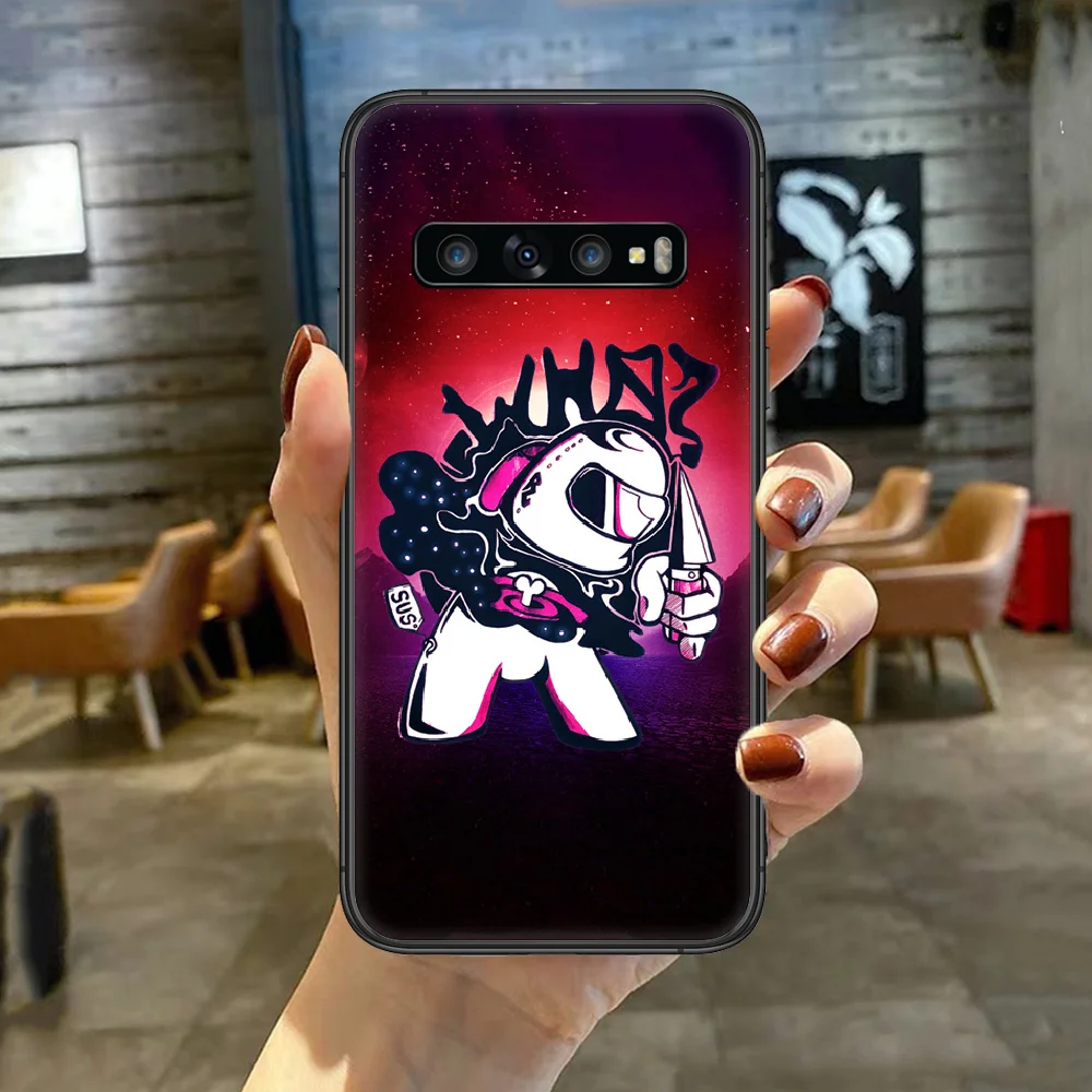 

Hot Game Among us Phone Case Cover For For SamSung Galaxy S Note 7 8 9 10 20 Uitra Plus E Lite Black black Cover 3D Etui Fashion