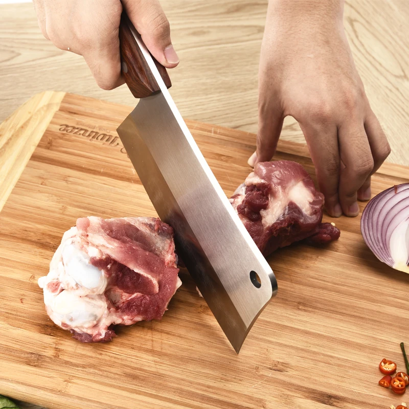 

Chopping Knife Steel Chinese Kitchen Knives Cook Cutting Tool Vegetable Chicken Fish Bone Cutter Knife Kitchen Blade Wood Handle