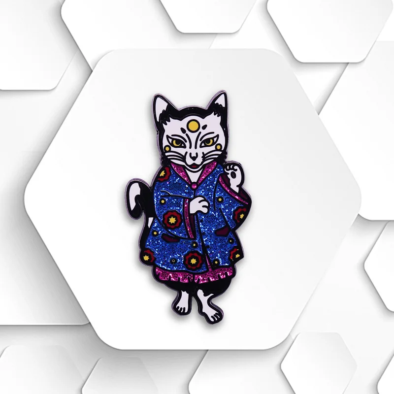 Maneki Neko брошь деньги значок с изображением кота у кошки есть лапа поднята как