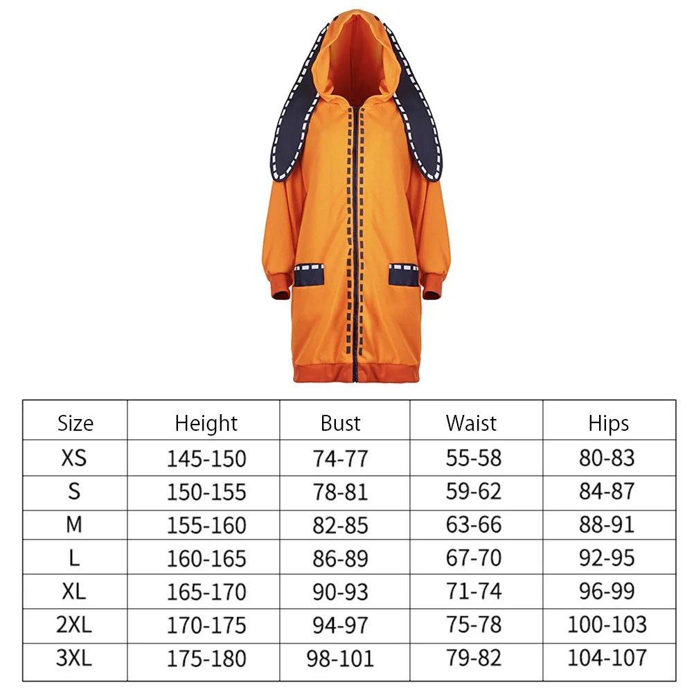 

Anime cosplay attire anime yomoduki runa cosplay attire for girls orange hoodies zip coat
