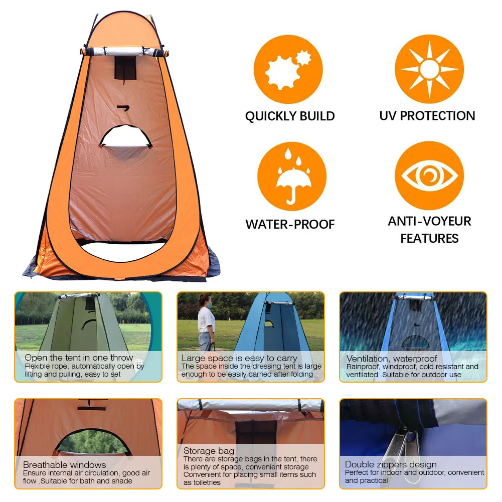 

Pop-Up Pod Changing Room Privacy Tent Easy Set Up Portable Outdoor Shower Tent Camp Toilet Rain Shelter for Camping and Beach