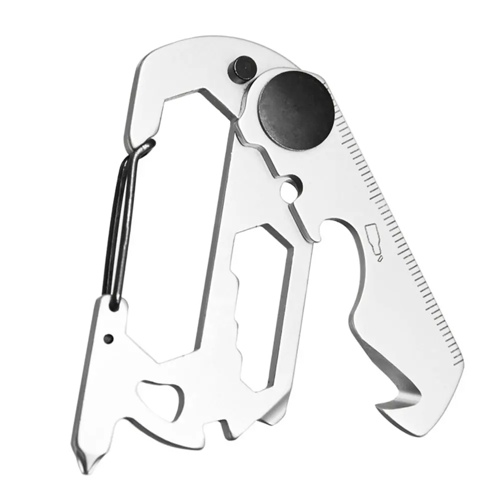 

Outdoor Keychain Tools Multifunction Carabiner Gear Stainless Steel Wrench Bottle Opener For Camping Outdoor Keychain Tool