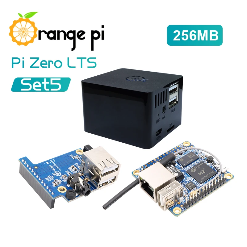 Orange Pi zero LTS набор 5: orange Pi zero LTS 256 МБ+ плата расширения+ черный чехол макетная плата для Raspberry Pi