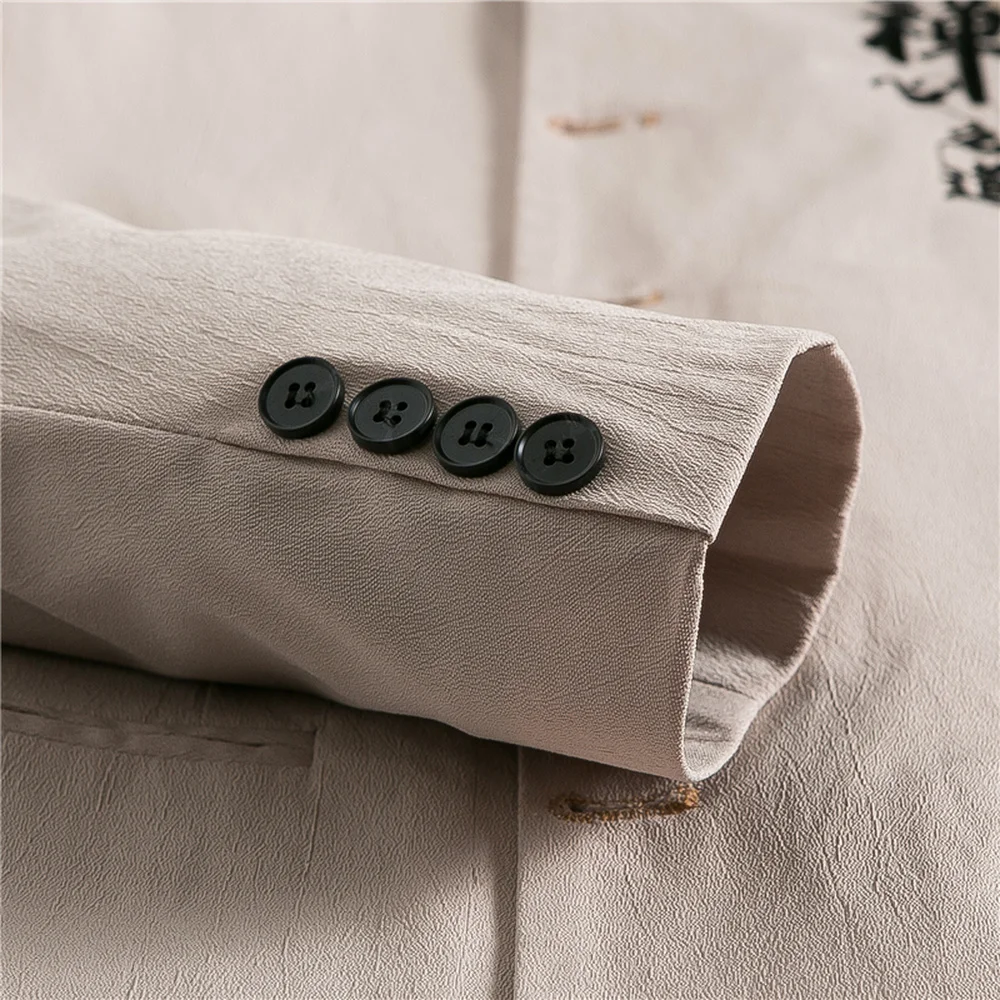 

Traditional Stand Collar Tunic Suits Costume Male Embroidery Chinese Word Suit Wedding Tunic Suit Jacket+Pants 2 pcs Sets