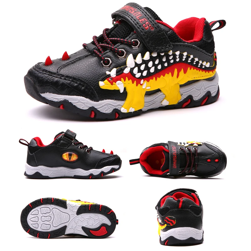 Кроссовки детские с подсветкой Нескользящие динозавром | Детская одежда и обувь