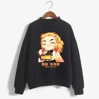 demon slayer crewneck hoodies rengoku kyoujurou anime cosplay sweater women men loose streetwear casual pullover sweatshirts
