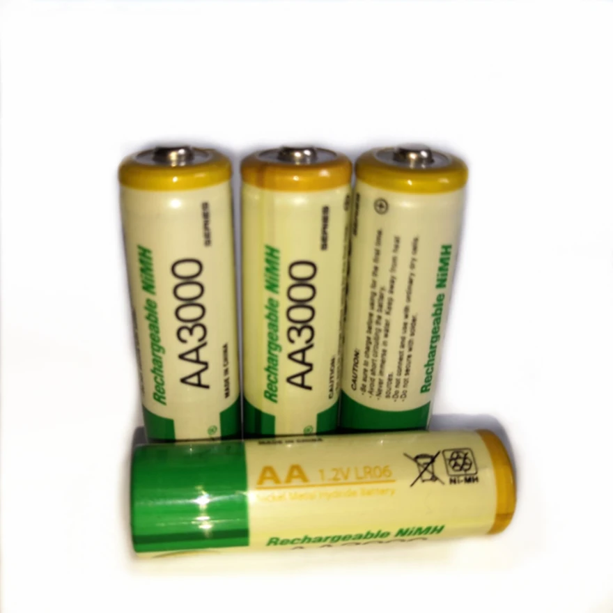 4 шт./лот 1 2 в AA Аккумуляторная батарея высокой мощности плотности 3000 мАч