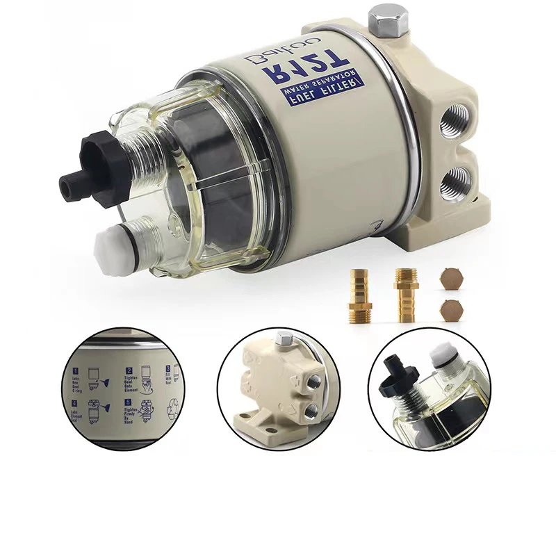 Топливный/Водяной сепаратор R12T, дизельный двигатель для Racor 140R 120AT S3240 NPT ZG1/4-19, автомобильные запчасти, полный комплект