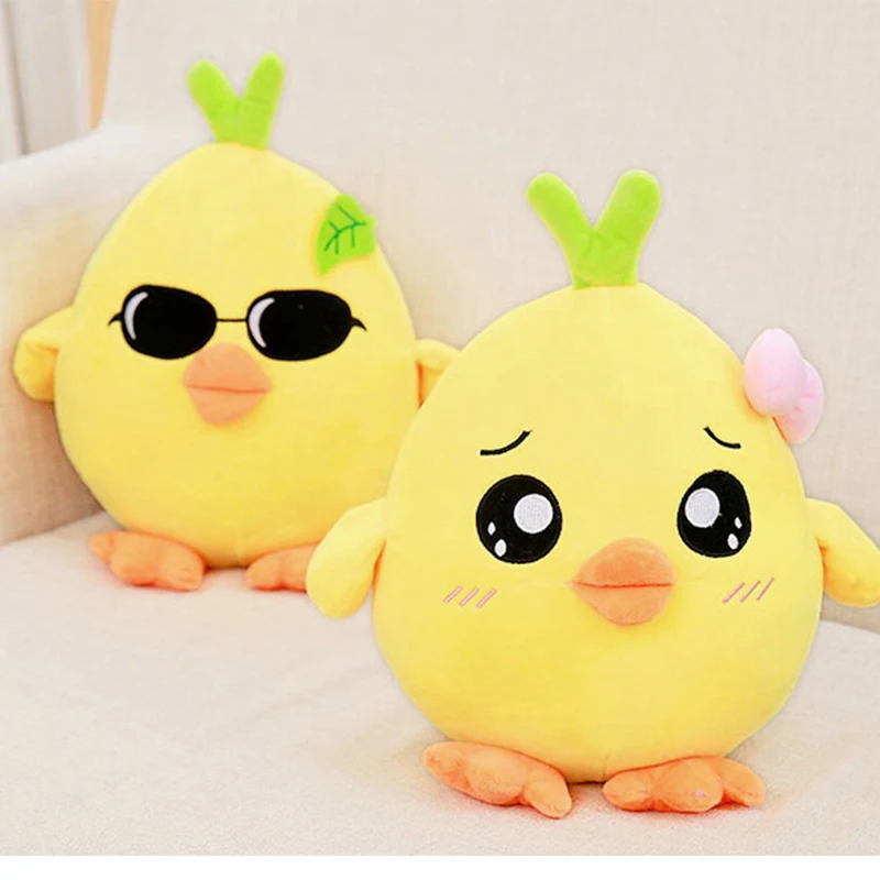 

25-70cm Cute Yellow Chicken Plush Dolls Kawaii Soft Stuffed Animal Toys Decoration Plush Pillow Christmas Gift