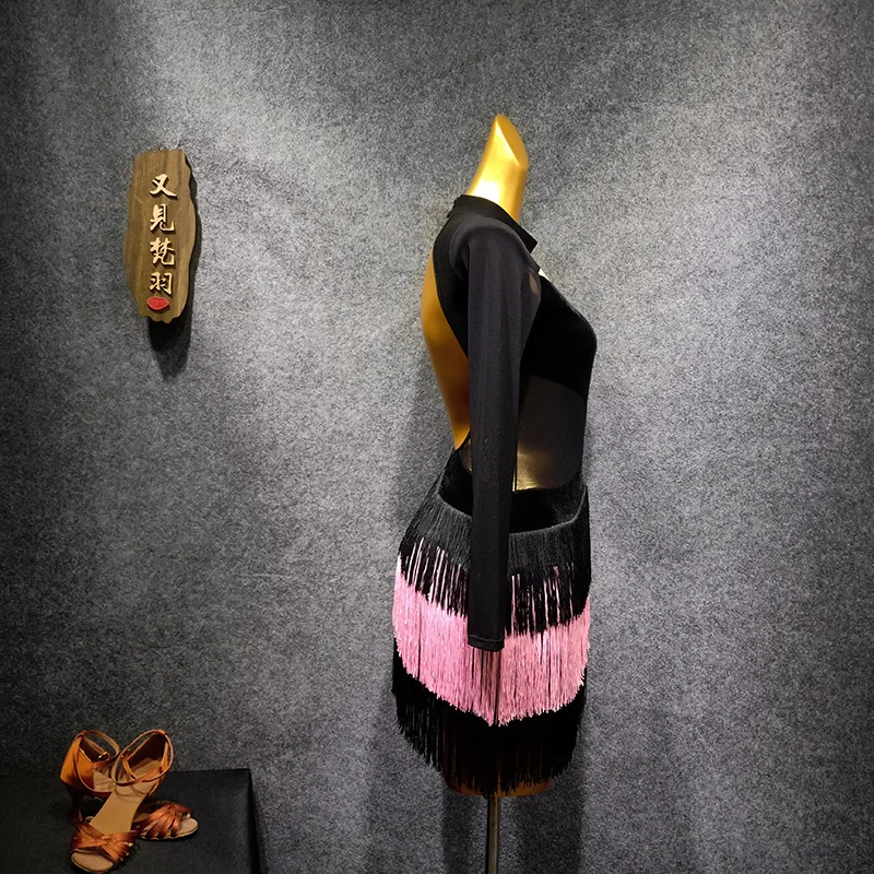 Одежда для танцев на шесте латинское платье Танго бархатная Женская джазовые