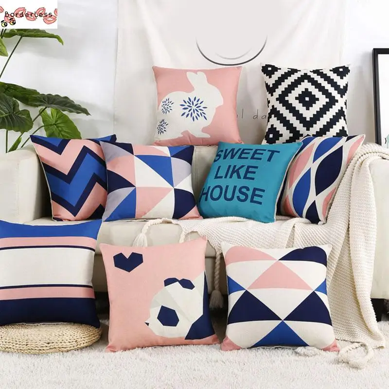

Square Pillowcase 45*45cm Pillowslip Decorative Pillow Cases Home Supplies Home Textile Products Multicolor Pink Pillow Cover