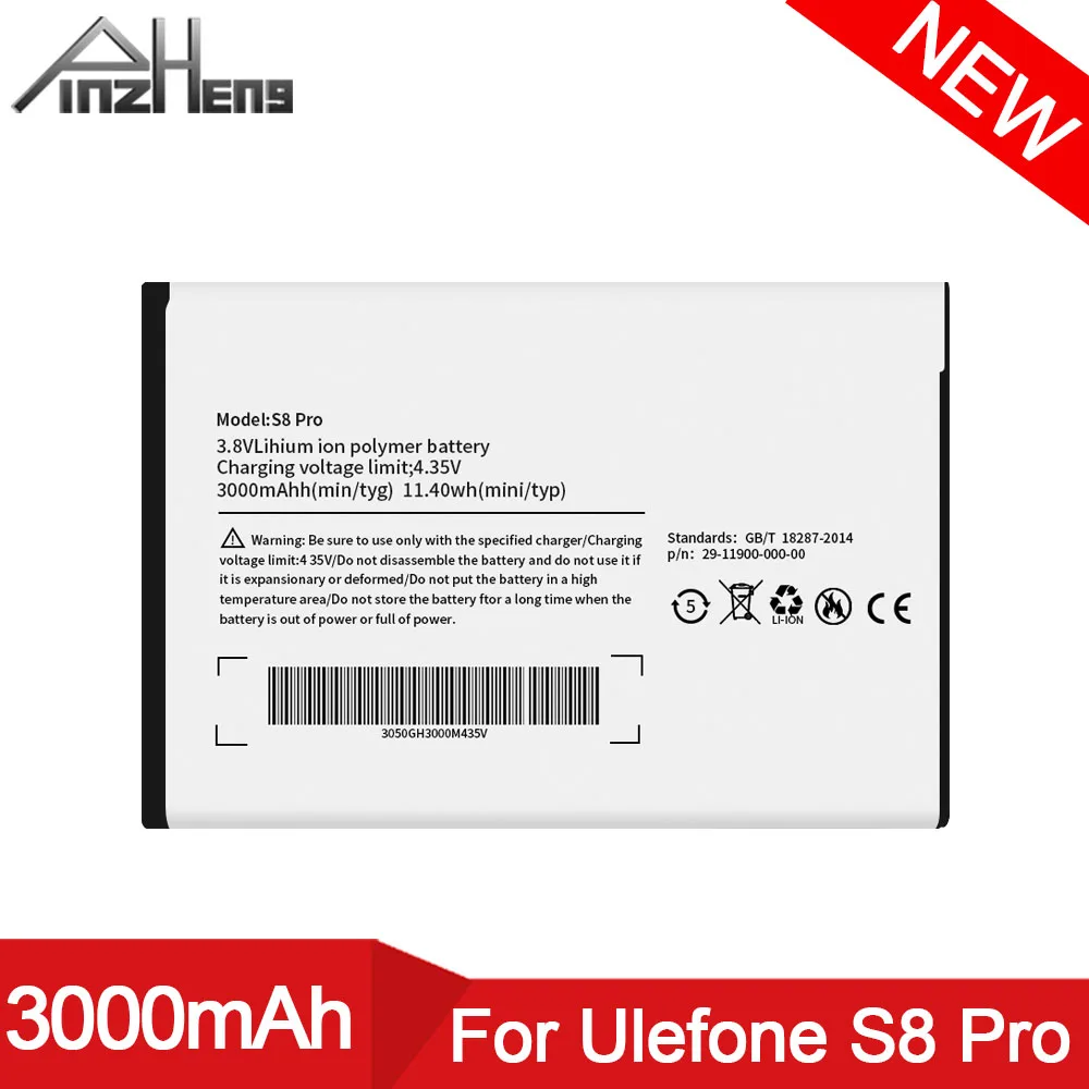Аккумулятор PINZHENG мобильный телефон для Ulefone S8 Pro аккумулятор 3000 мАч 5 3 дюйма