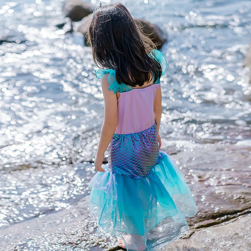 Внешняя торговля детская одежда оптовая продажа платье принцессы русалки для
