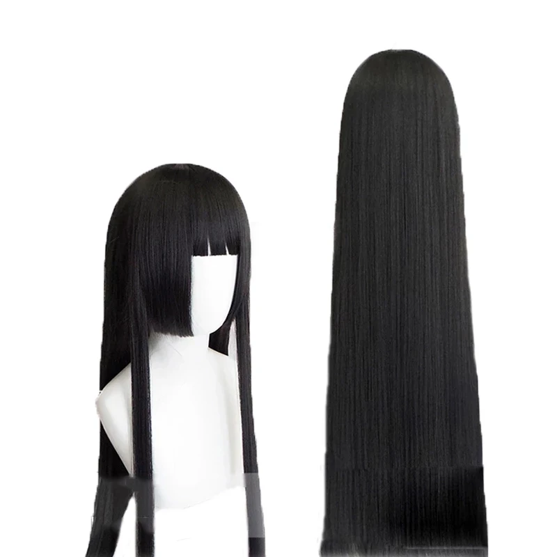 

Enma Ai Cosplay Wig 100cm Kakegurui Yumeko Jabami Role Play Black Straight Heat Resistant Synthetic Hair Anime Perucas
