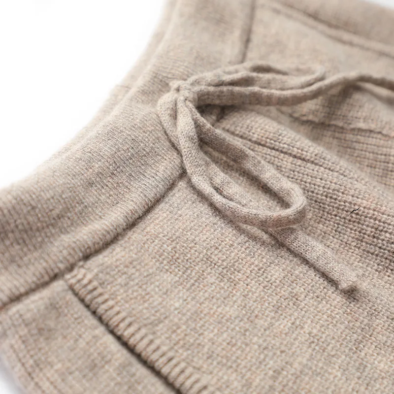 Женские брюки-карандаш из 100% чистой шерсти трикотажные брюки с эластичным поясом