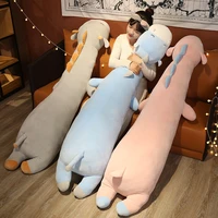 hot 80 160cm long cartoon sleeping pillows cattlesheephippo plush toys stuffed animal doll bed room decor lovers creative gift