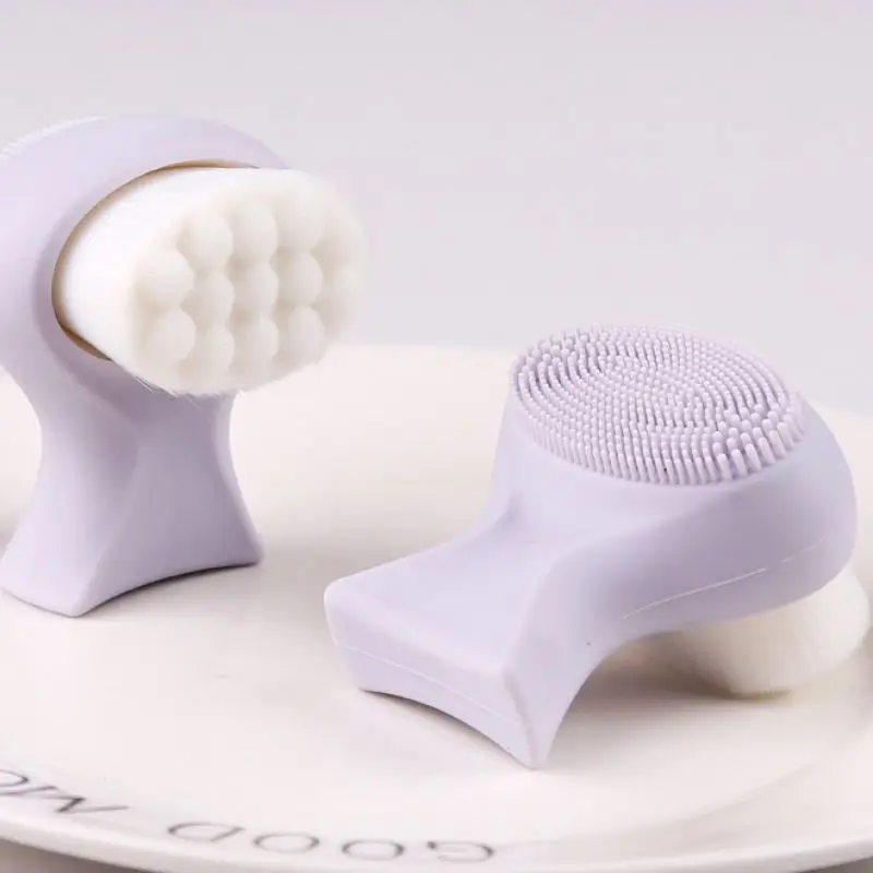 Новая двухсторонняя силиконовая щётка для очищения лица портативная 3D чистка