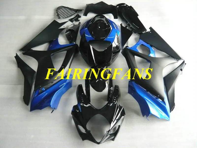 Мотоцикл обтекатель КУЗОВ для GSXR1000 07 08 GSX R GSXR 1000 K7 2007 2008 ABS черно голубые