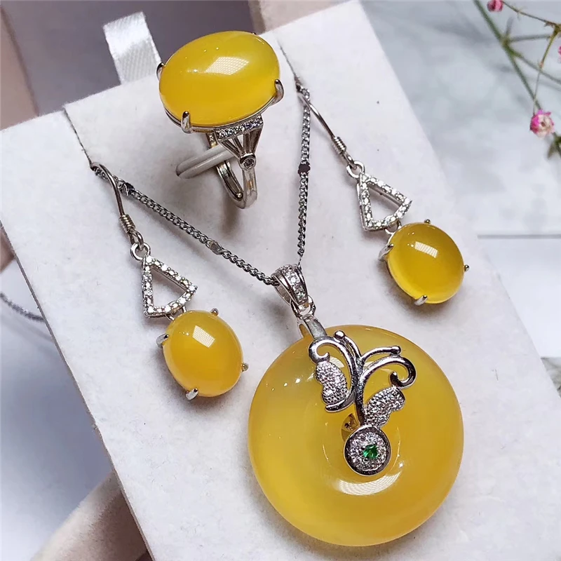 Женский комплект украшений Jadery ожерелье/серьги/кольцо из стерлингового серебра