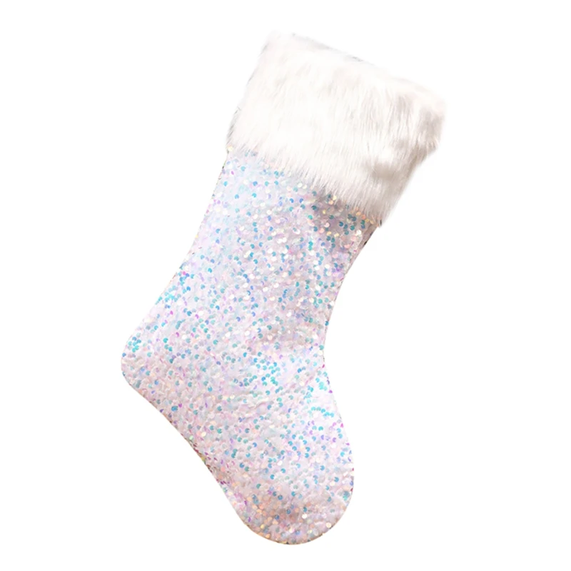 

Sequin Christmas Stockings - Home New Year Fireplace Candy Gift Bag Christmas Tree Decoration