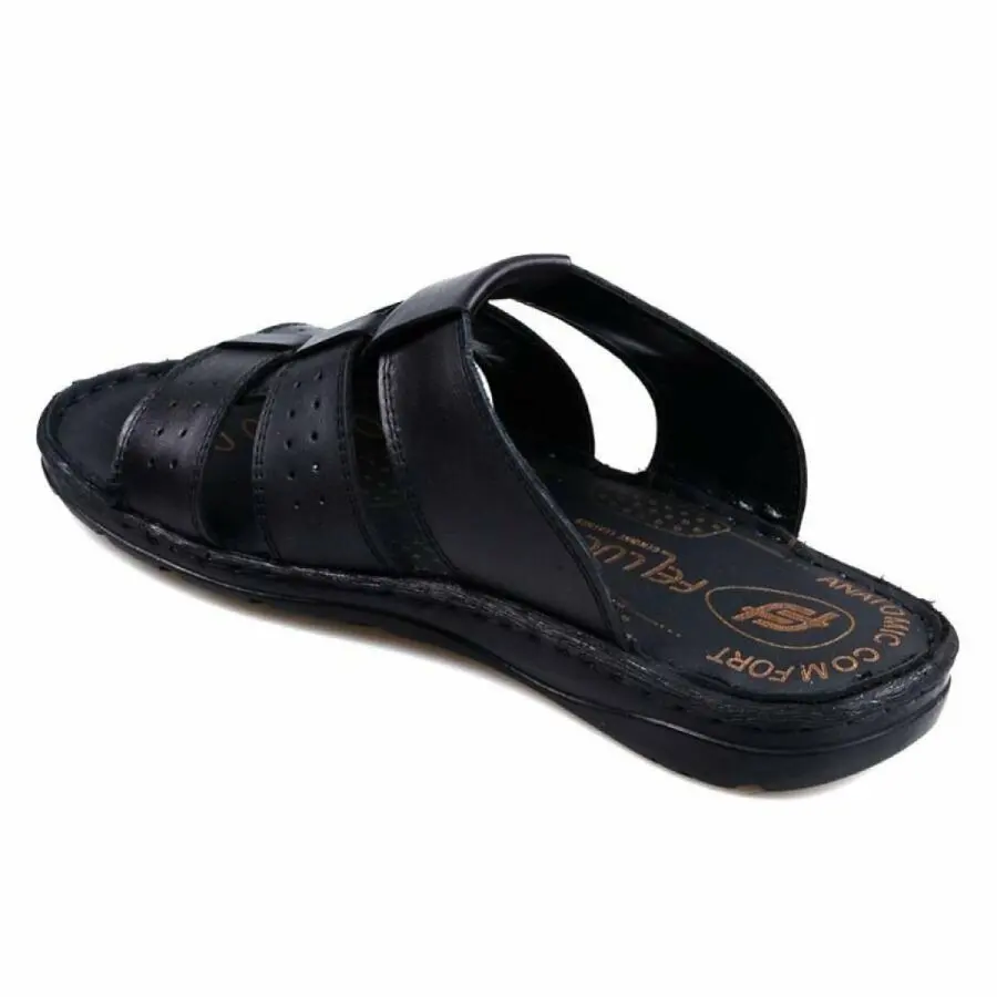 

Papucity Men Shoes 1060 Orthopedic Black Leather Slippers