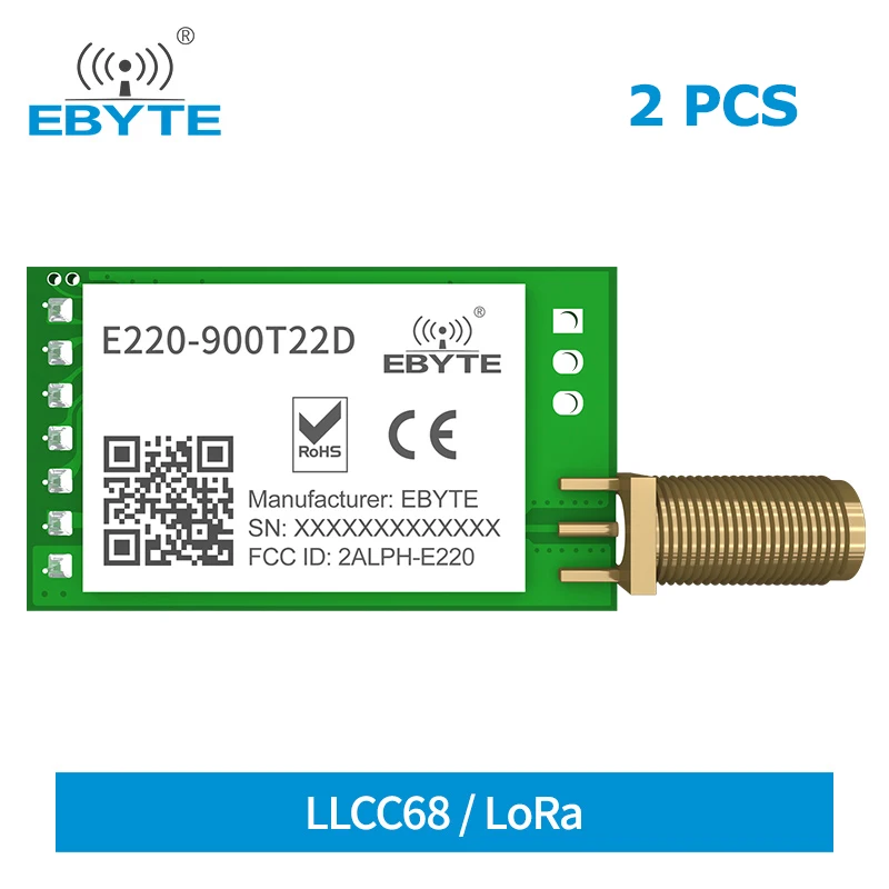 

2PCS LoRa LLCC68 868MHz 915MHz Wireless Module 22dBm Long Range 5km EBYTE E220-900T22D SMA-K UART RSSI Transmitter Receiver DIP