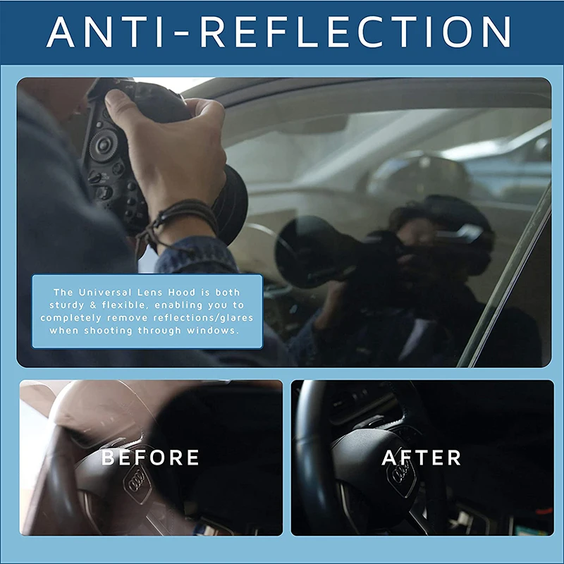 2021 Новая Универсальная бленда для объектива камеры Антибликовая силиконовая 54-112