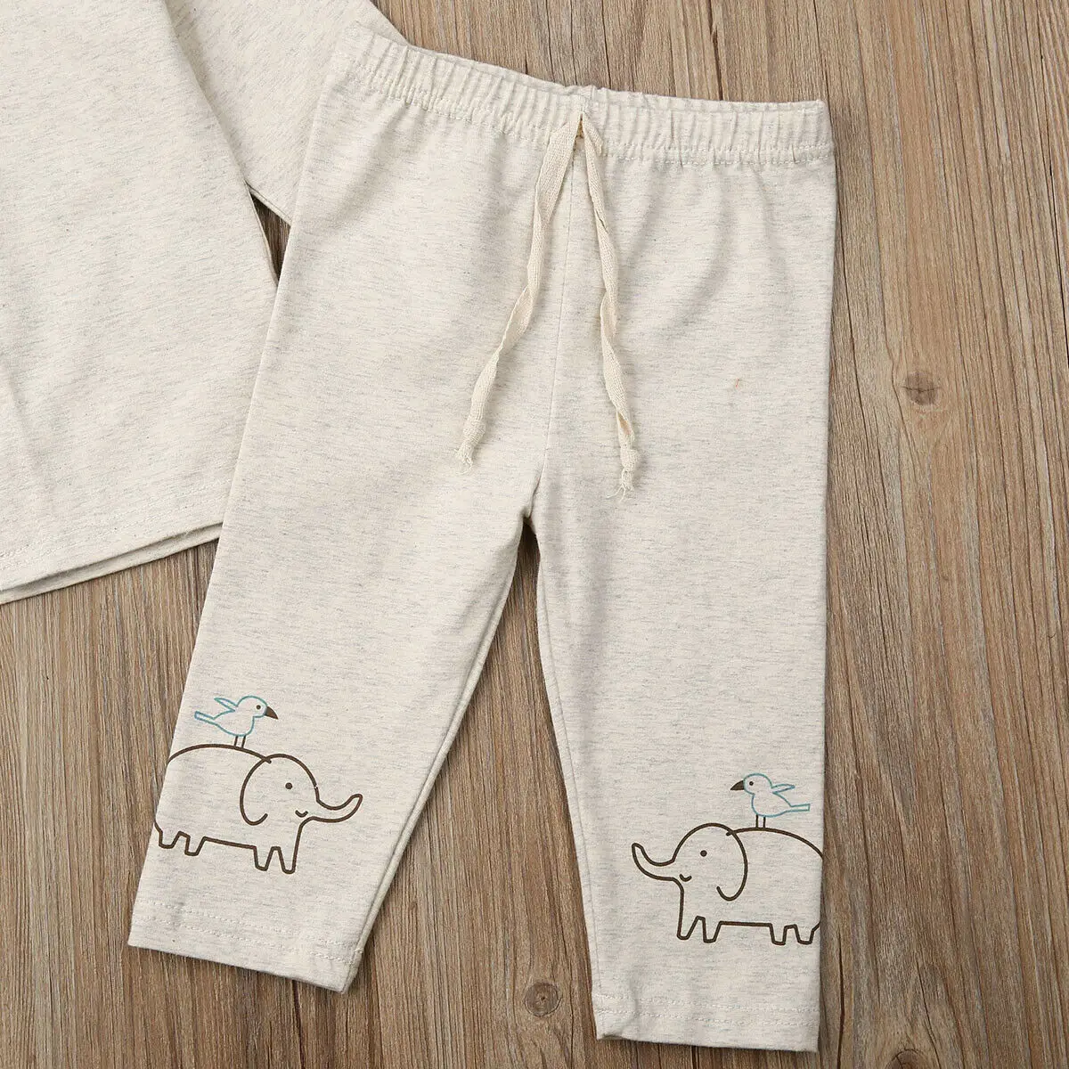 3 шт./комплект детское боди с капюшоном и штаны принтом слона |