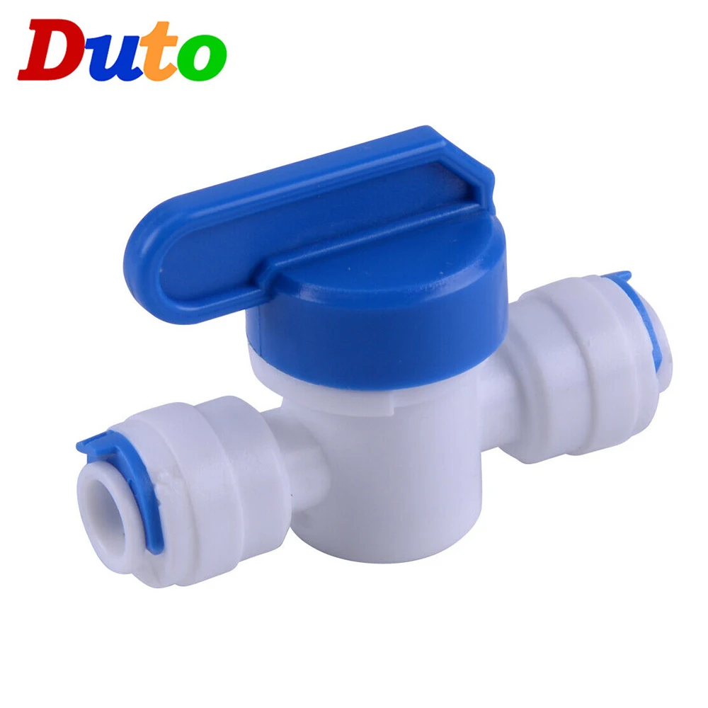 

Ball valves Tube 1/4" Push-Fit Quick Connectors Quickly Turns on and Shuts off Water Supply Fitting Water Plastic Pipe Fitting