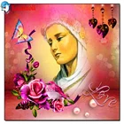 Картина из квадратных страз с изображением Богородицы с цветами и птицы Казанской православной, икона мозаика набор для алмазной вышивки распродажа