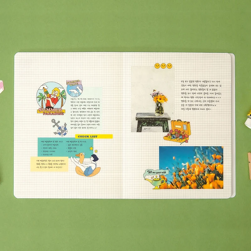 Sweet Flower Monthly Planner Agenda Book 25.3*18.7cm 64P Colorful Month Plan Book Free Shipping