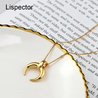 lispector 18k gold crescent pendant necklaces for women ox horn moon 925 sterling sliver necklace simple boho female jewelry
