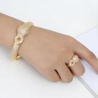 womens animal design bracelet ring two piece set of 3a zircon high quality luxury temperament hand jewelry popular jewelry
